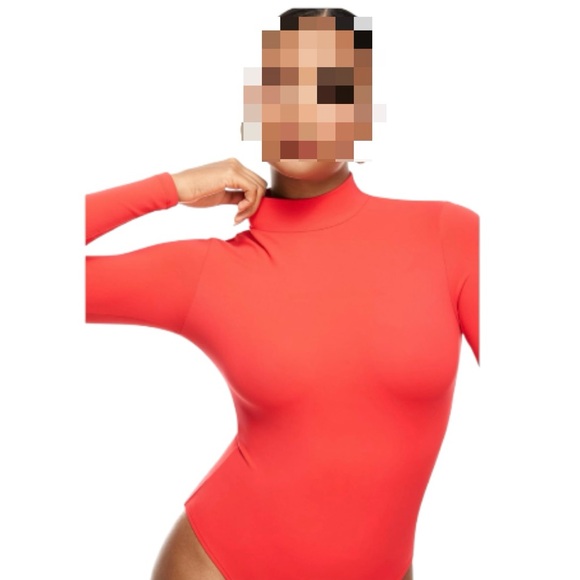🔥 INLYRIC Natrelax Bodysuit XL ❤️ Long Sleeve Mock Neck | Slim Fit Dark Red ✨ - Picture 1 of 10